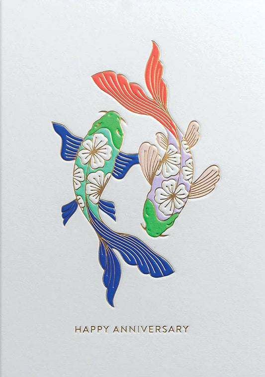 ANNIVERSARY KOI ANNIVERSARY GREETING CARD  4.25" x 5.5"