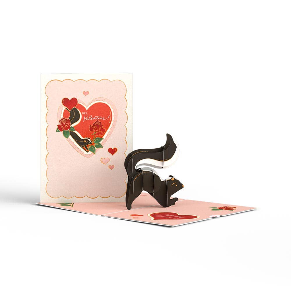 Stinking Love You Skunk Valentine 5''x7'' Card, Pop-up card