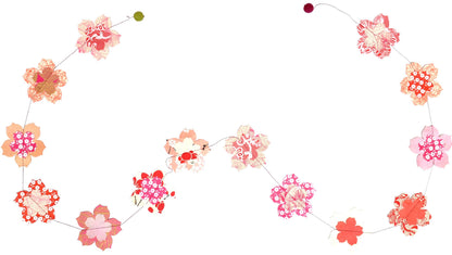 5ft paper garland with Sakura blossoms from a stationery store, eco-friendly wall decor adding enchantment and magic year-round.