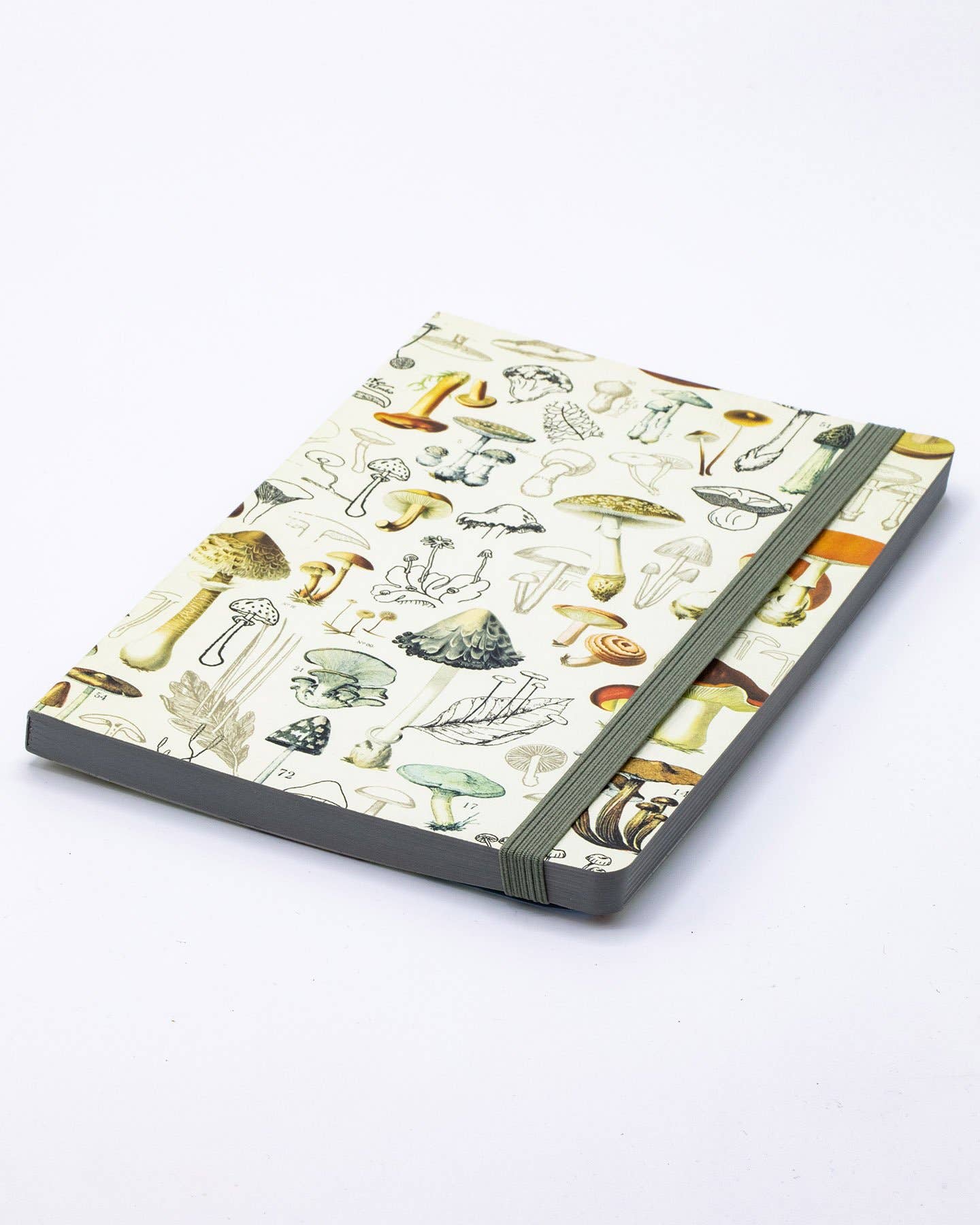 Alt Tag: Woodland Mushrooms A5 Softcover mycological notebook with elastic closure, available at our stationery store.