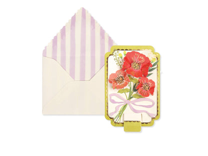 Pull-Tab Blank Card that Displays-Framed Bouquet