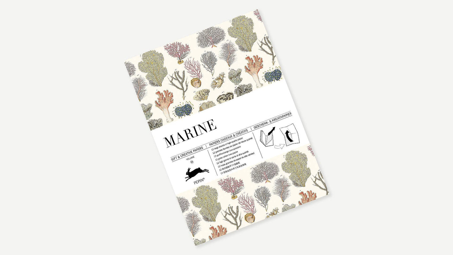 Marine Gift & Creative Paper Book Vol. 89 featuring marine-themed designs, available at stationery store for papercraft and gift projects.