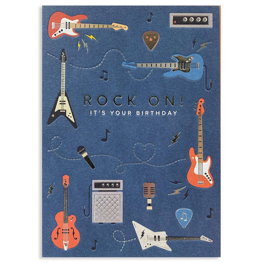 ROCK AND ROLL BIRTHDAY GREETING CARD 4.625 x 6.5625"