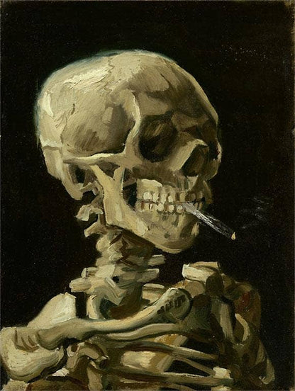 Postcard - Skull Smoking Cigarette