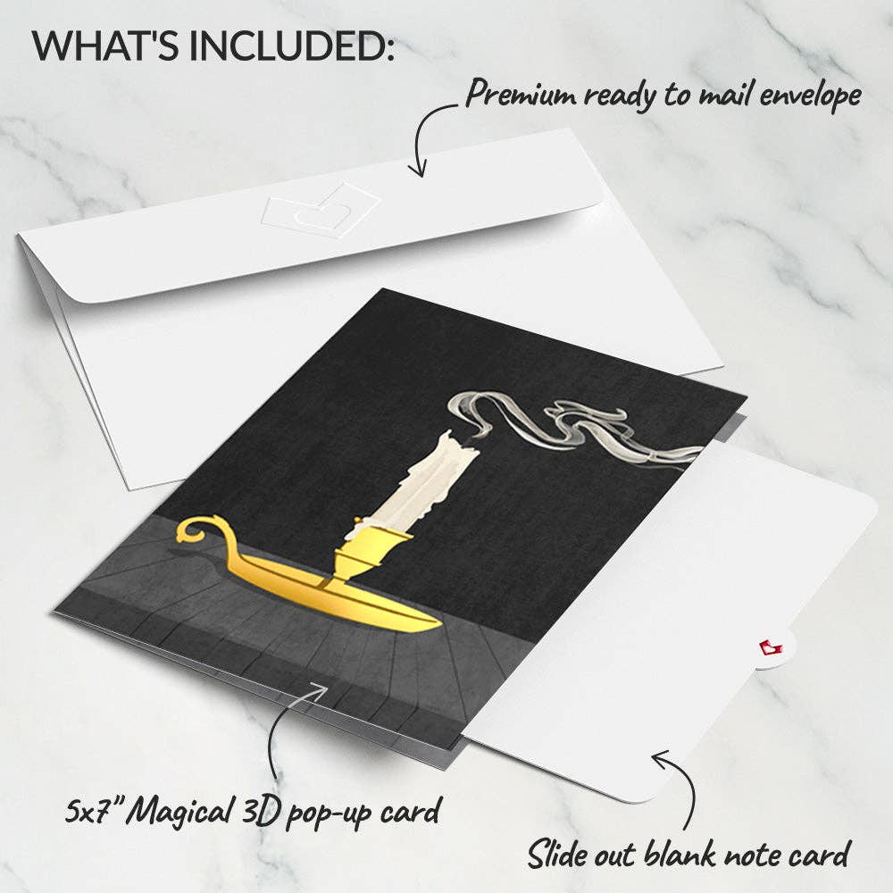 5x7" Halloween Candlelight Light-Up Pop-Up Card
