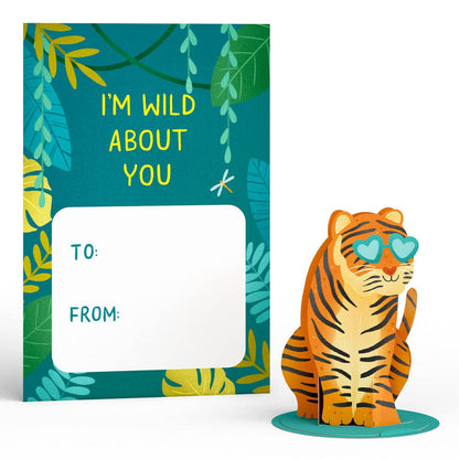 Valentine’s Day Safari Assorted Cards Kids Classroom 24-Pack