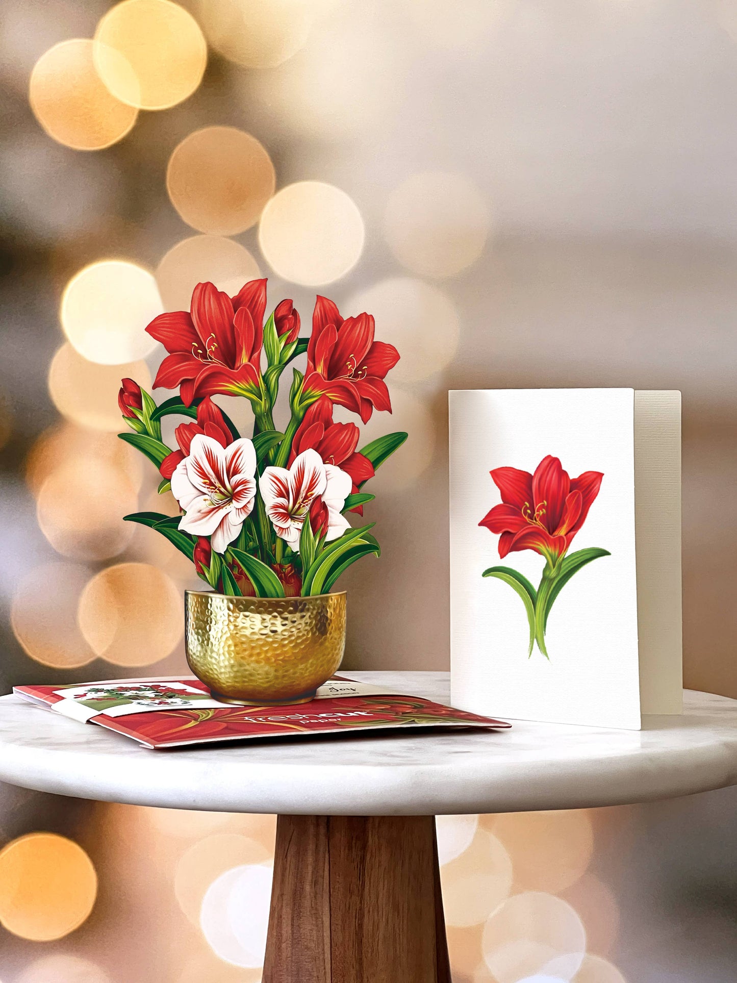 Mini Scarlett Amaryllis Pop-up Greeting Card