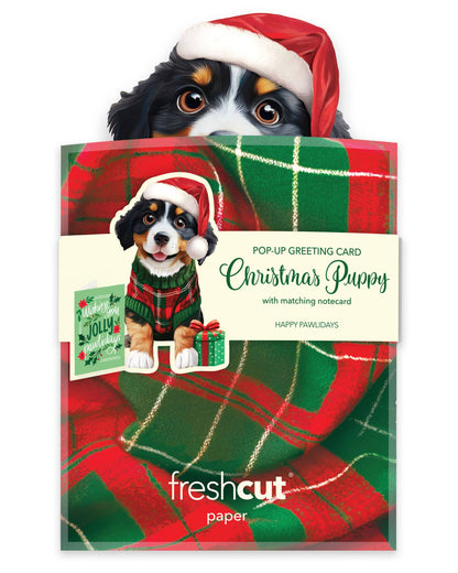 Mini Christmas Puppy - Mini Pop-up Greeting Card