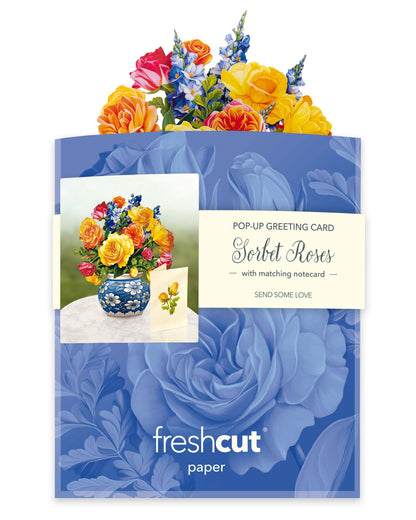 Mini Sorbet Roses Pop-up Greeting Card