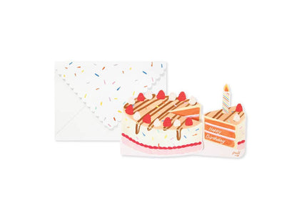 Birthday Cake Pop-Up Card with candle and envelope, interactive die-cut design for stationery stores.