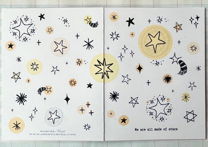 Suns, Moons, Stars, and Clouds Greeting Card Set
