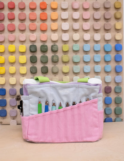 Soolla Studio Artist Bag, 80's Windbreaker, Knitting Crochet