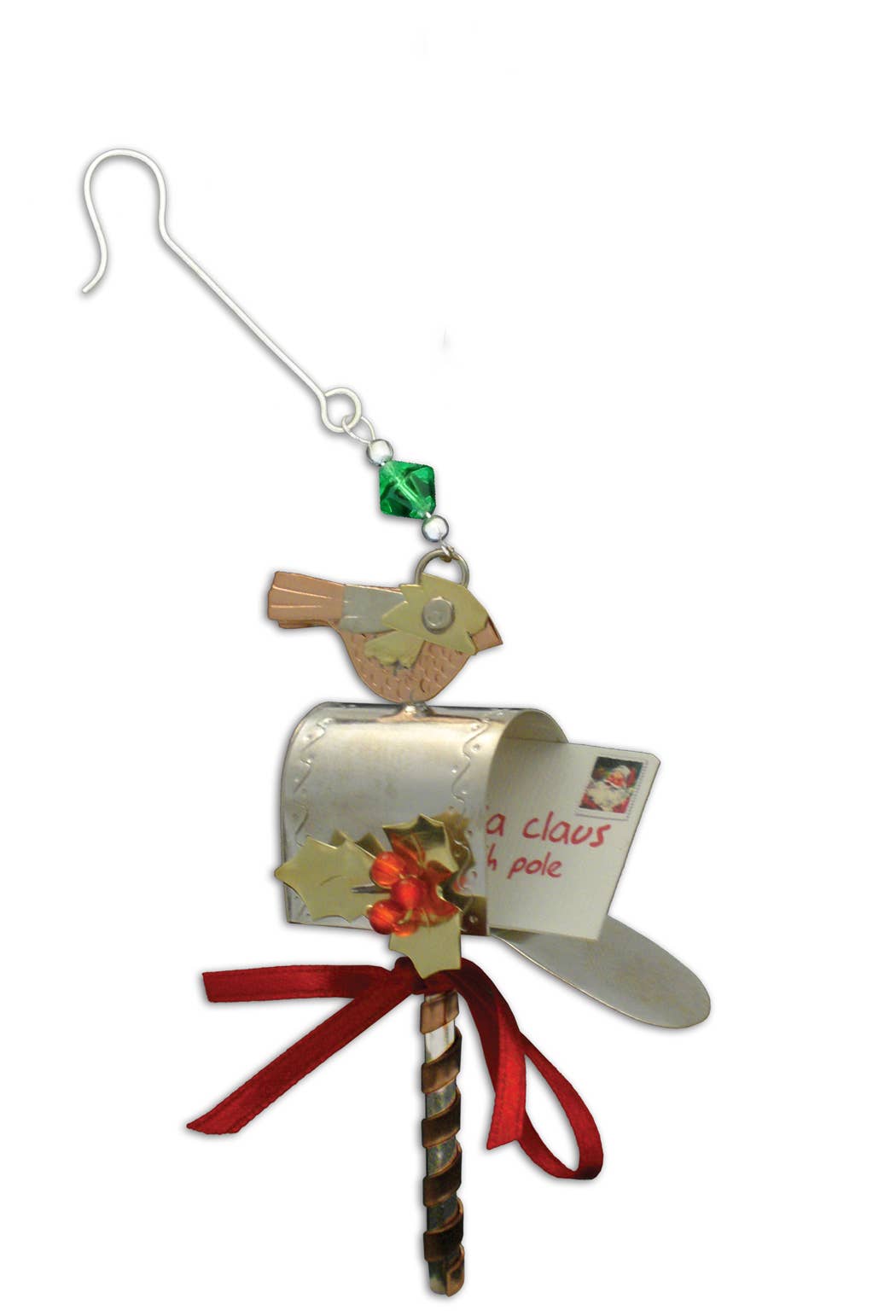 Handmade Letter to Santa Ornament from stationery store, perfect for Christmas tree and holiday gifts. Fair trade, festive decor.