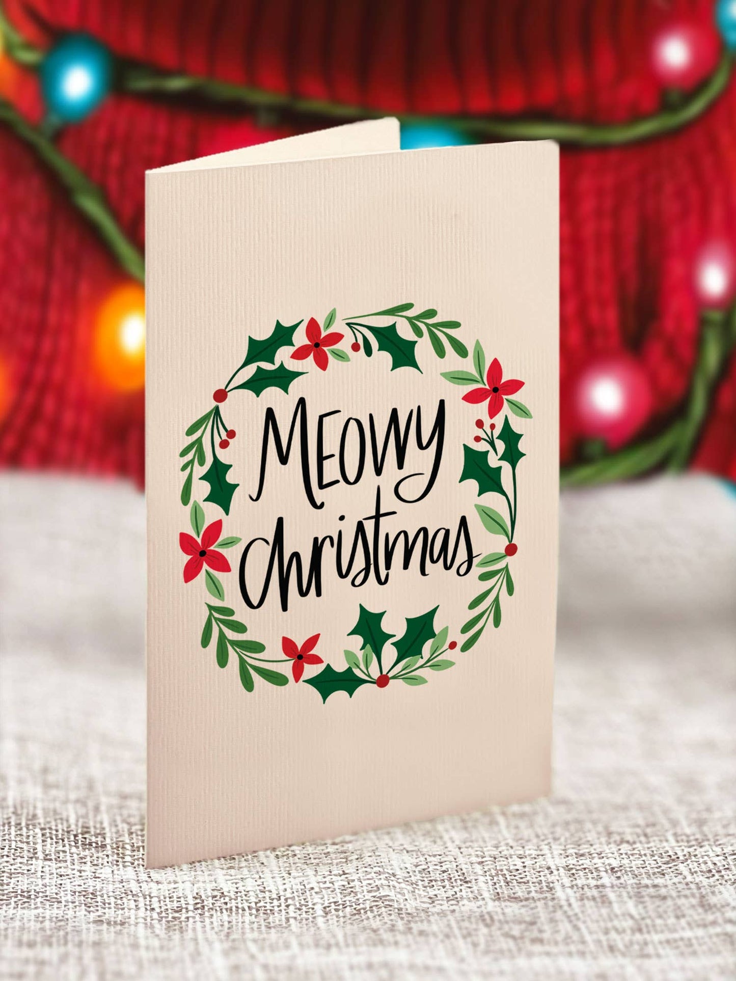 Mini Christmas Kitten Greeting Card