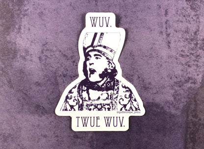 Twue Wuv Sticker - Premium vinyl 2x3” sticker for indoor/outdoor use from stationery store with novelty design.