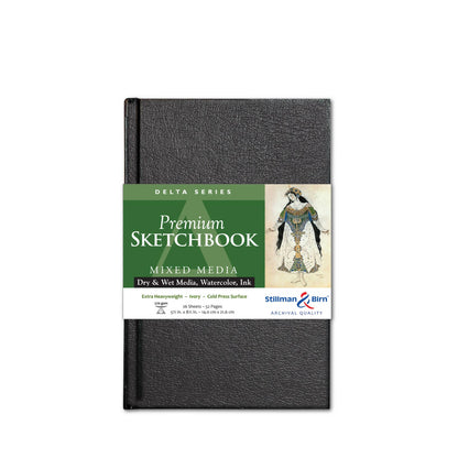 Stillman & Birn Mixed Media Journal - Delta Series with ivory paper, perfect for dry and wet media. Available at stationery stores.