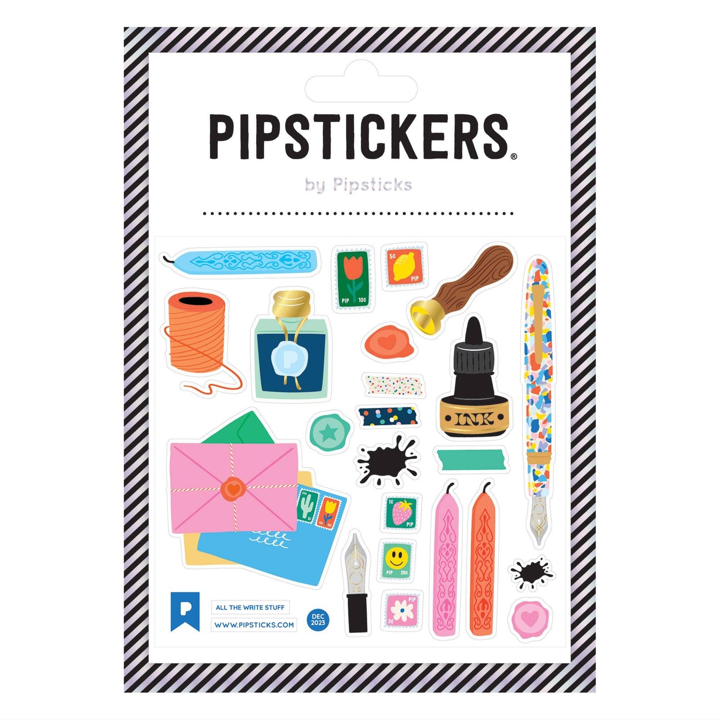 All The Write Stuff Stickers by Pipsticks with gold foil accents, perfect for stationery store enthusiasts.