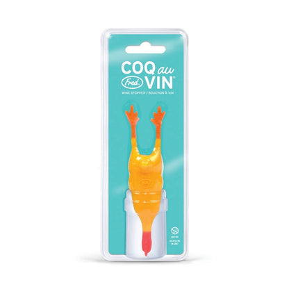 Coq Au Vin - Rubber Chicken Wine Stopper, a quirky addition from Fred's collection, perfect for stationery store gifts and wine lovers.