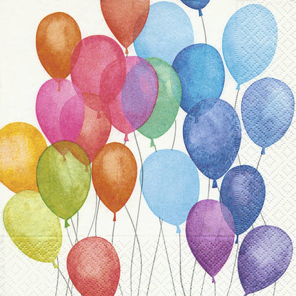 Paper Lunch Napkins Set/20 Bright Balloons