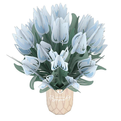 Sympathy Tulip 12”H x 8.5”W Bouquet, Flower Vase, Sympathy