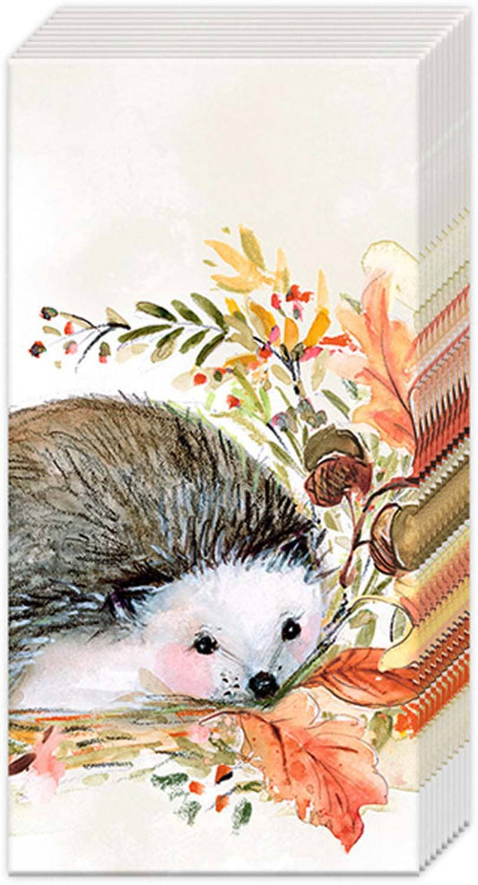 Pocket Tissues Pack of 10 Sweet Hedgehog Fall