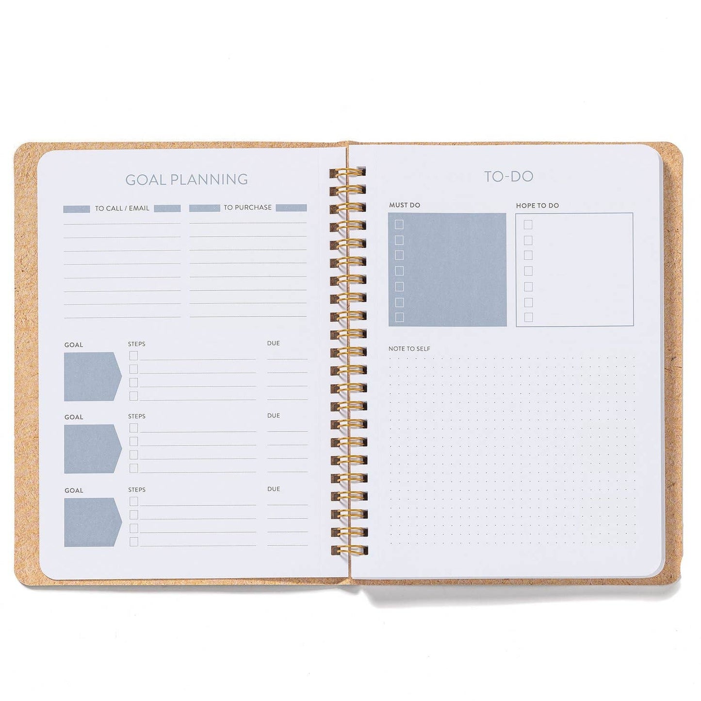 Open Greenery High Note® Personal Planning Notebook, showing goal planning and to-do sections, available at your stationery store.