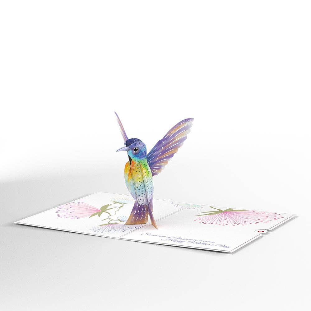 To My Daughter Mother’s Day Hummingbird 5x7 Pop-Up Card with flowers, perfect for gifts; available at stationery store.