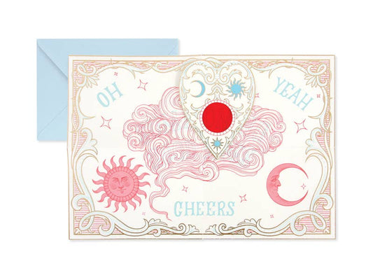 Ouija pop-up card by UWP Luxe with celestial design, ideal for stationery store orders and everyday greetings.