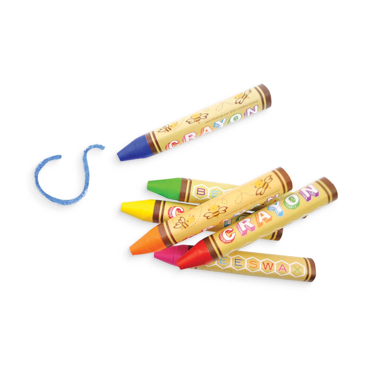 Alt Tag: Brilliant Bee Crayons set of 24 in vibrant colors, triangular ergonomic design, perfect for stationery stores, includes reusable case.