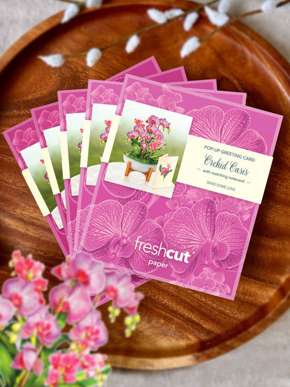 Mini Orchid Oasis Pop-up Greeting Card