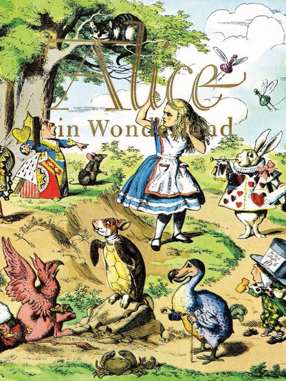 Alice in Wonderland 1000 Piece Jigsaw Puzzle featuring classic characters in Victorian scene, available at stationery store.