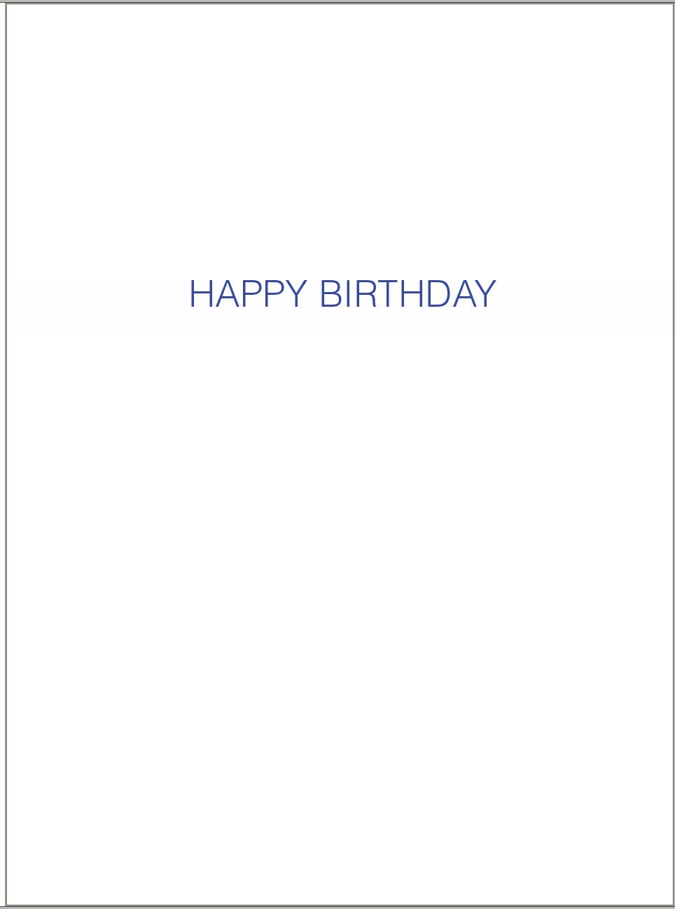 Inside view of ‘Act Normal’ Birthday Greeting Card with 'Happy Birthday' message, sustainable stationery product available in six-pack.