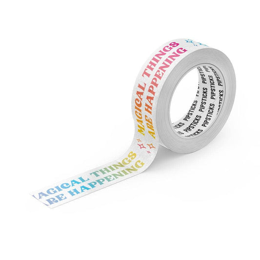 Magical Things Washi Tape with colorful text, perfect for planners and crafting from stationery store Pipsticks.