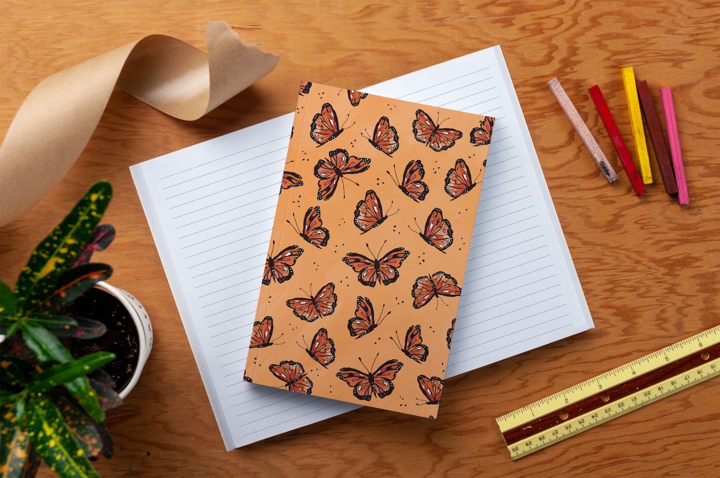 Flying Monarchs Soft Touch Layflat Notebook | LFC1684L