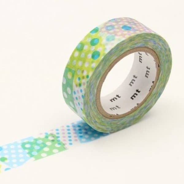 Washi tape Negapoji Dot Blue from Mt, colorful masking tape made in Japan, ideal for crafts, available at stationery stores.