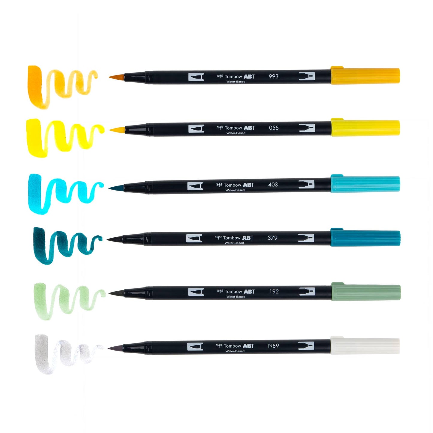 Dual Brush Pen Art Markers, Lemon Squeezy, 6-Pack