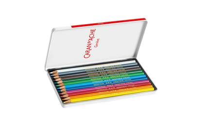 Set of 12 Permanent Pencils SWISSCOLOR in Metal Box