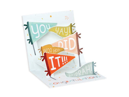 Congratulations Flags Pop-Up Card