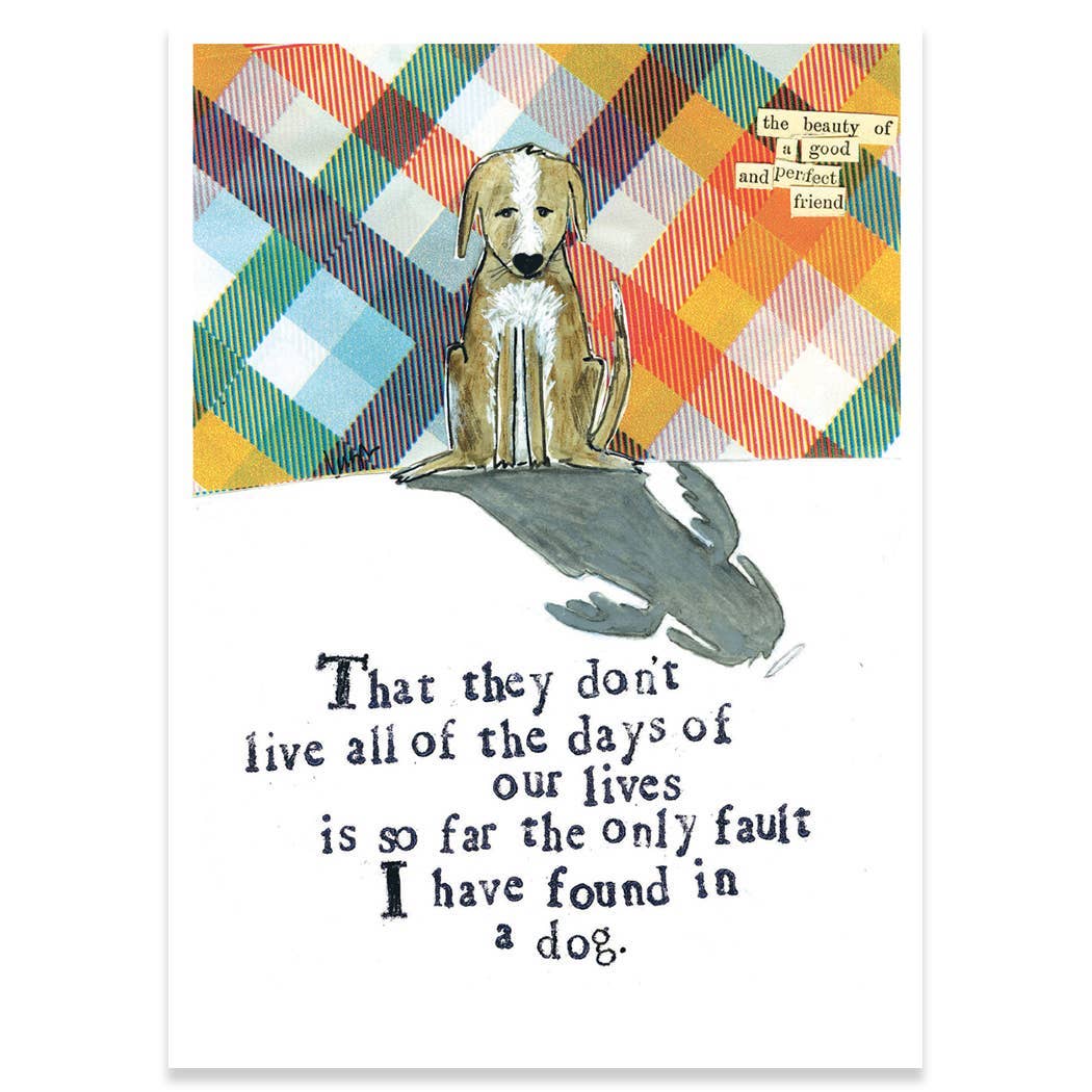 A GOOD AND PERFECT FRIEND PET SYMPATHY GREETING CARD 4.5 x 6.25