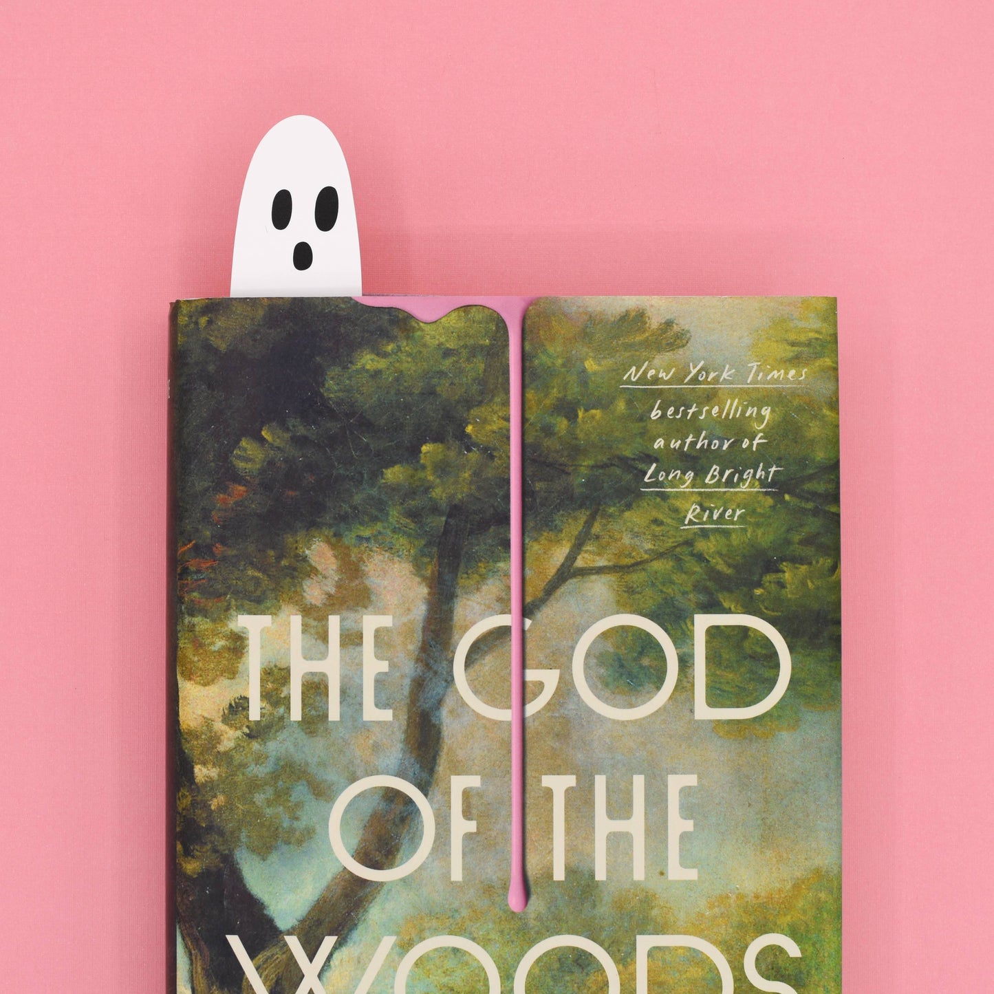 Ghost bookmark in book, die-cut, UV printed, stationery store item