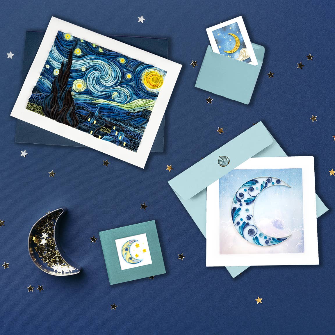 Artist Series - Quilled Starry Night, Van Gogh Greeting Card