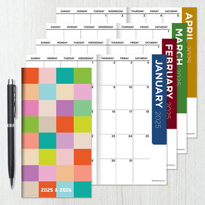 2025-2026 Check Your Colors Small Monthly Pocket Planner