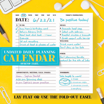 Undated Daily Planning Noteblock Calendar