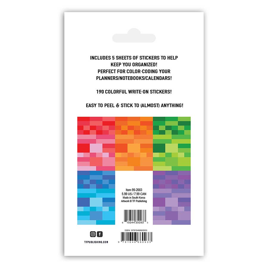 Rainbow Write On Color Coding Planner/Calendar Stickers