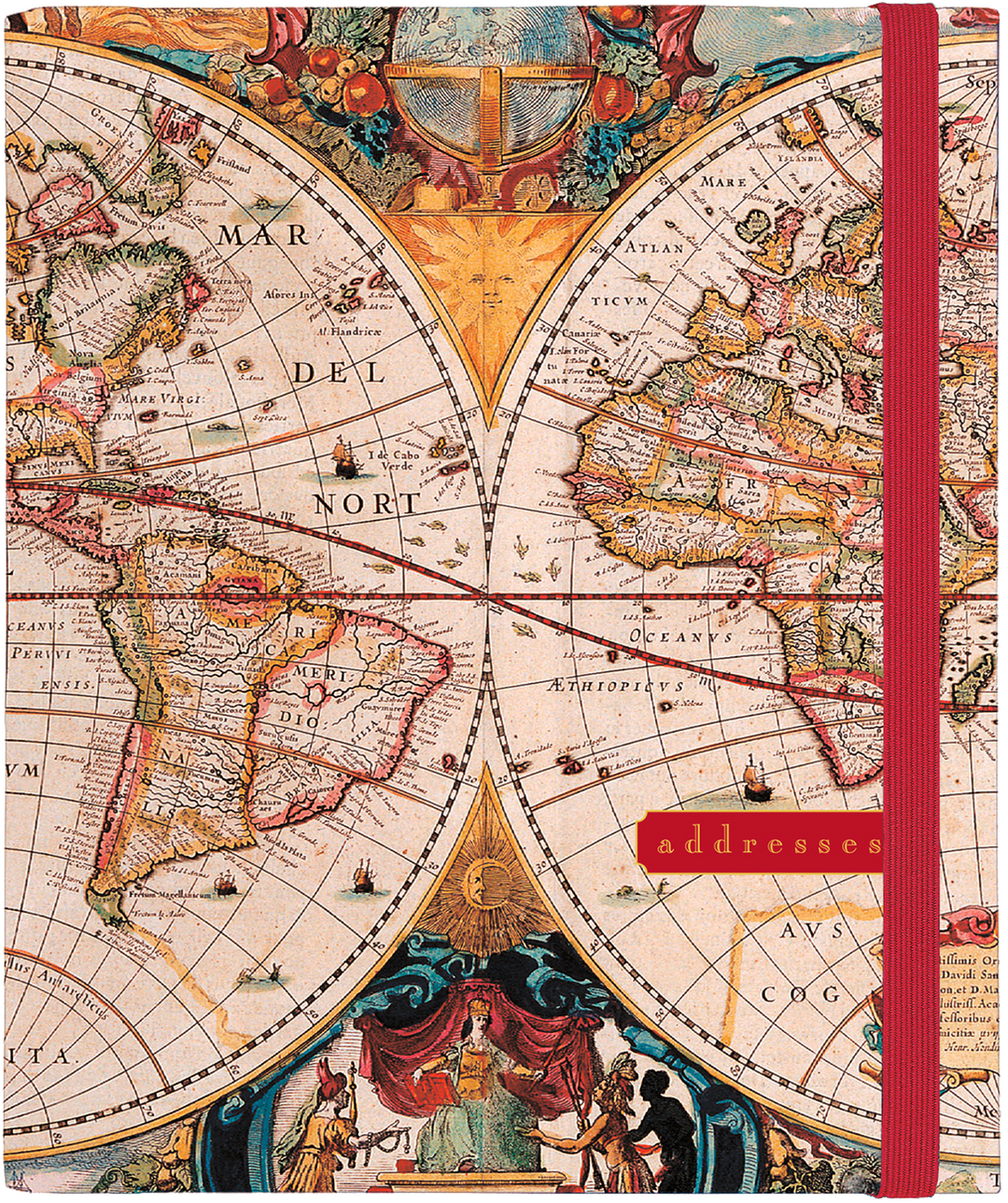 Old World Address Book with vintage map design by Peter Pauper Press, available at stationery stores for organized contact management.