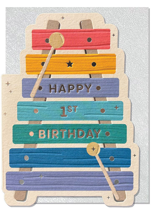 XYLOPHONE BIRTHDAY GREETING CARD 4.625 x 6.5625"