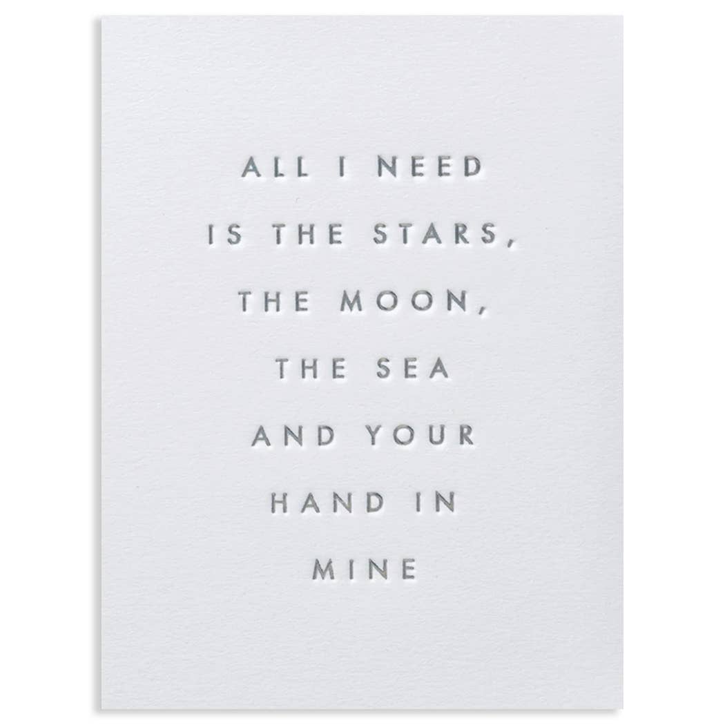 ALL I NEED Lagom Love Card from stationery store with a romantic message, perfect for any occasion, comes with a blank inside greeting.