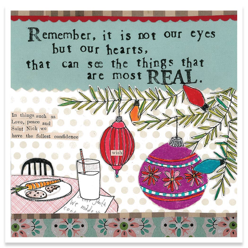 Curly Girl holiday card with whimsical Christmas design and heartfelt quote, available at stationery store.