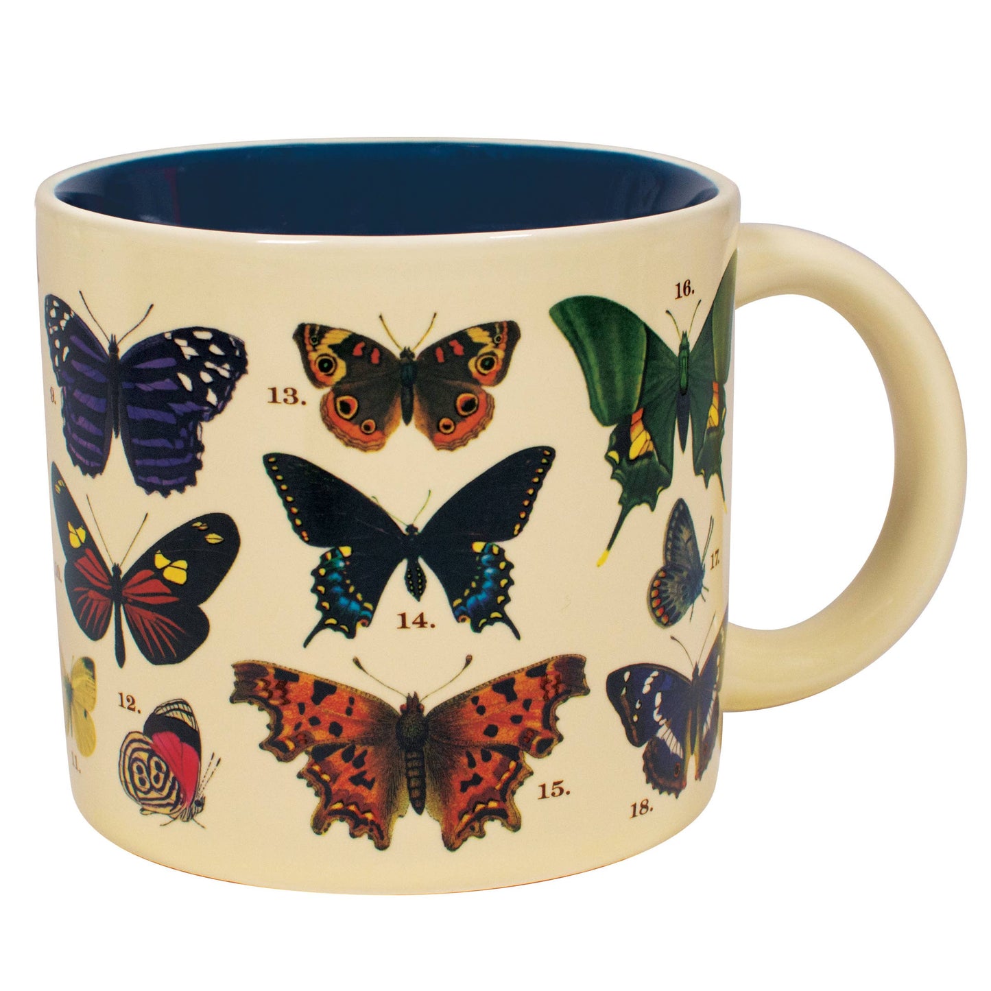 Butterflies Heat-Changing Mug from Stationery Store showing colorful butterfly illustrations on a ceramic coffee cup.