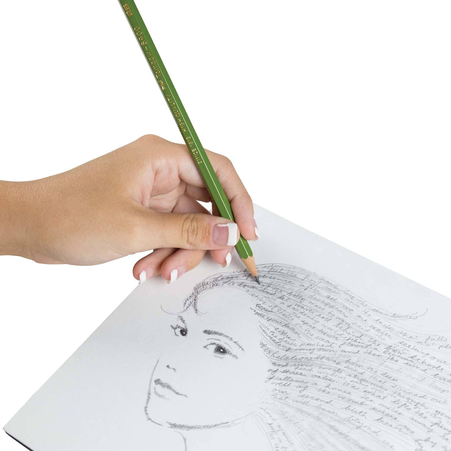 Hand drawing with Tombow 8900 2B pencil, renowned in Japan, available at stationery stores.